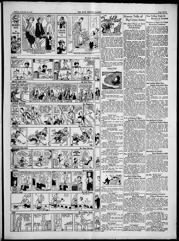 A mid-century newspaper comics page